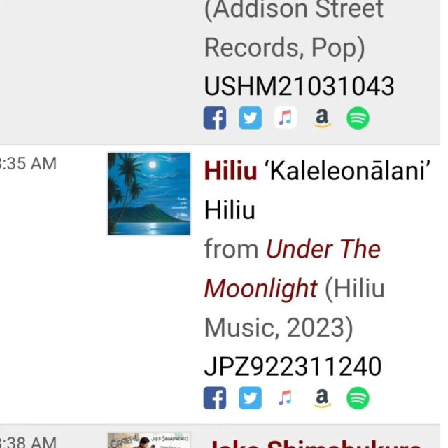 Mahalo for your support, KKUP FM, California🎵 #kkup They always play our new songs from the brand new album " Under the Moonlight" 新しいアルバムの曲を沢山かけてくれて本当に感謝です🙏🙏🙏 #hiliu #hawaiian #cd