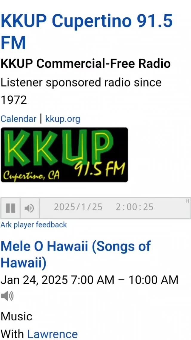 A huge Mahalo to DJ Uncle Lawrence and KKUP Radio for always playing Hiliu’s song "Kiss Good Night"! We truly appreciate your support.
ラジオ局 KKUP で、Hiliu の曲 "Kiss Good Night" をいつもかけてくださり、ありがとうございます！
DJ アンクル・ローレンスさん に心からMahalo nui loa!
#Hiliu #KissGoodNight #KKUP #UncleLawrence #HawaiianMusic #Mahalo #RadioSupport #MusicLovers