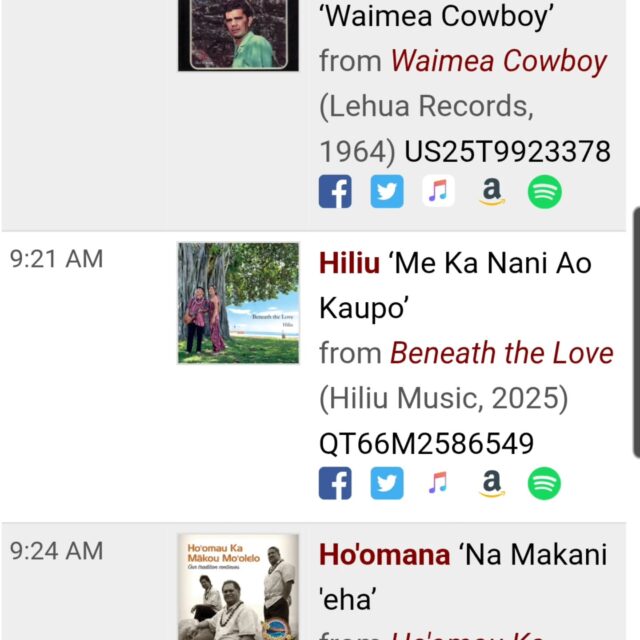 Mahalo for always playing our music on the radio 📻✨
Our songs are regularly featured on
KKUP Cupertino 91.5 FM
“Mele O Hawaii (Songs of Hawaii)”
Every Friday, 7:00–10:00 AM
with DJ Lawrence 🌺
We are truly grateful for your continued support of Hawaiian music.
Mahalo nui loa 🤍⁡
⁡⁡
⁡いつもラジオでHiliuの音楽をかけてくださり、ありがとうございます📻✨
アメリカ・カリフォルニアの
KKUP Cupertino 91.5 FM
「Mele O Hawaii（Songs of Hawaii）」
毎週金曜日 朝7:00〜10:00
DJ Lawrenceさんの番組で、定期的にオンエアしていただいています🌺
ハワイの音楽を大切に届け続けているKKUPに、心から感謝を込めて。
Mahalo nui loa 🤍

#KKUP #KKUP⁡
⁡ #MeleOHawaii
#HawaiianMusic
#Hiliu
⁡
⁡